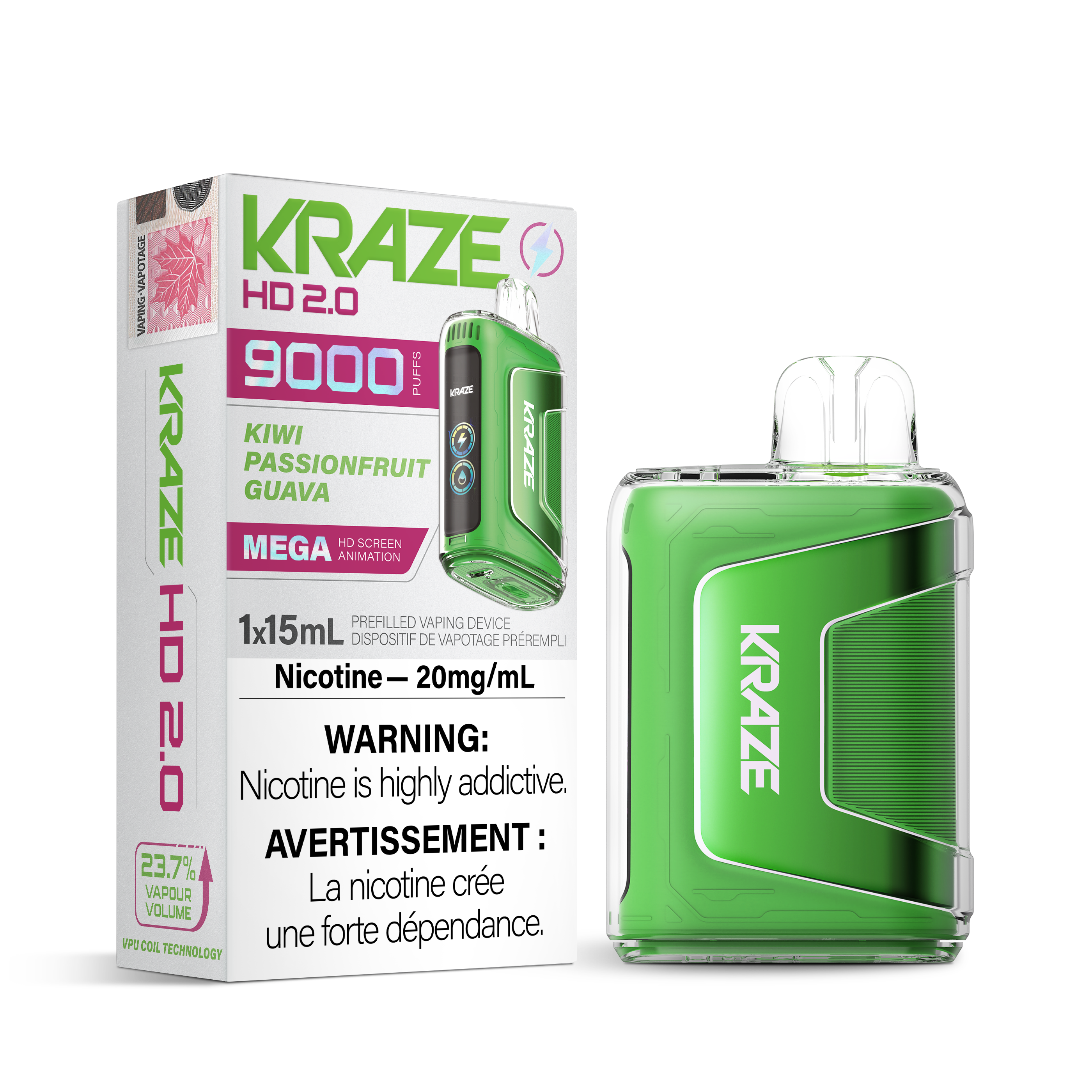 Kraze HD 2.0 - Disposable E-Cig (9000 Puffs)