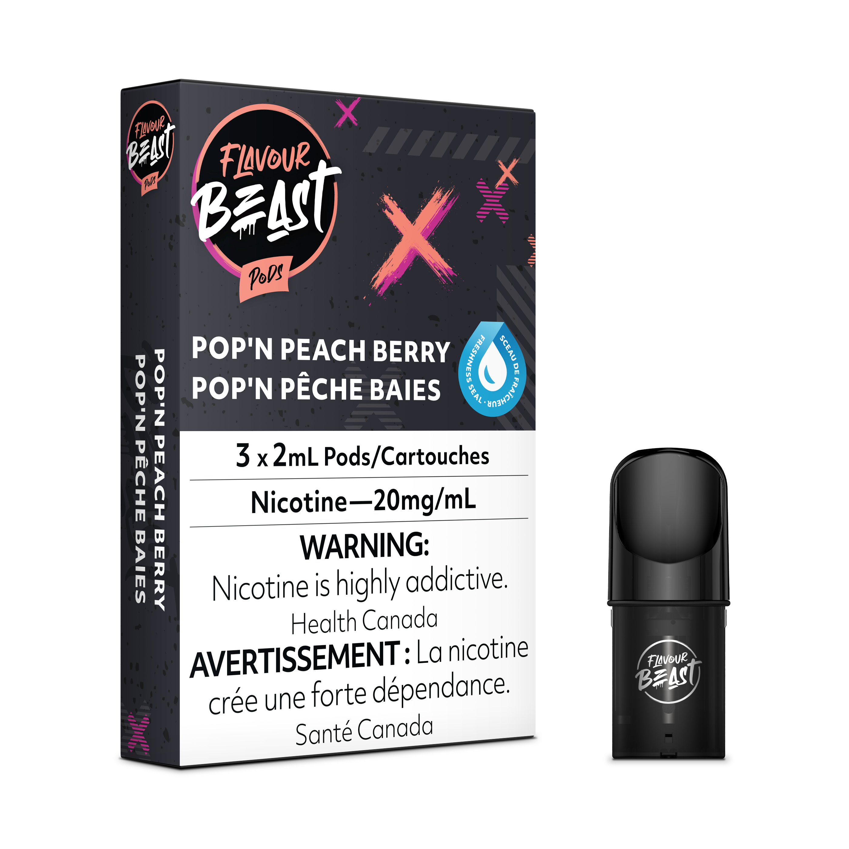 Capsules Flavour Beast Flow - Pop'n Peach Berry (Compatible avec STLTH)