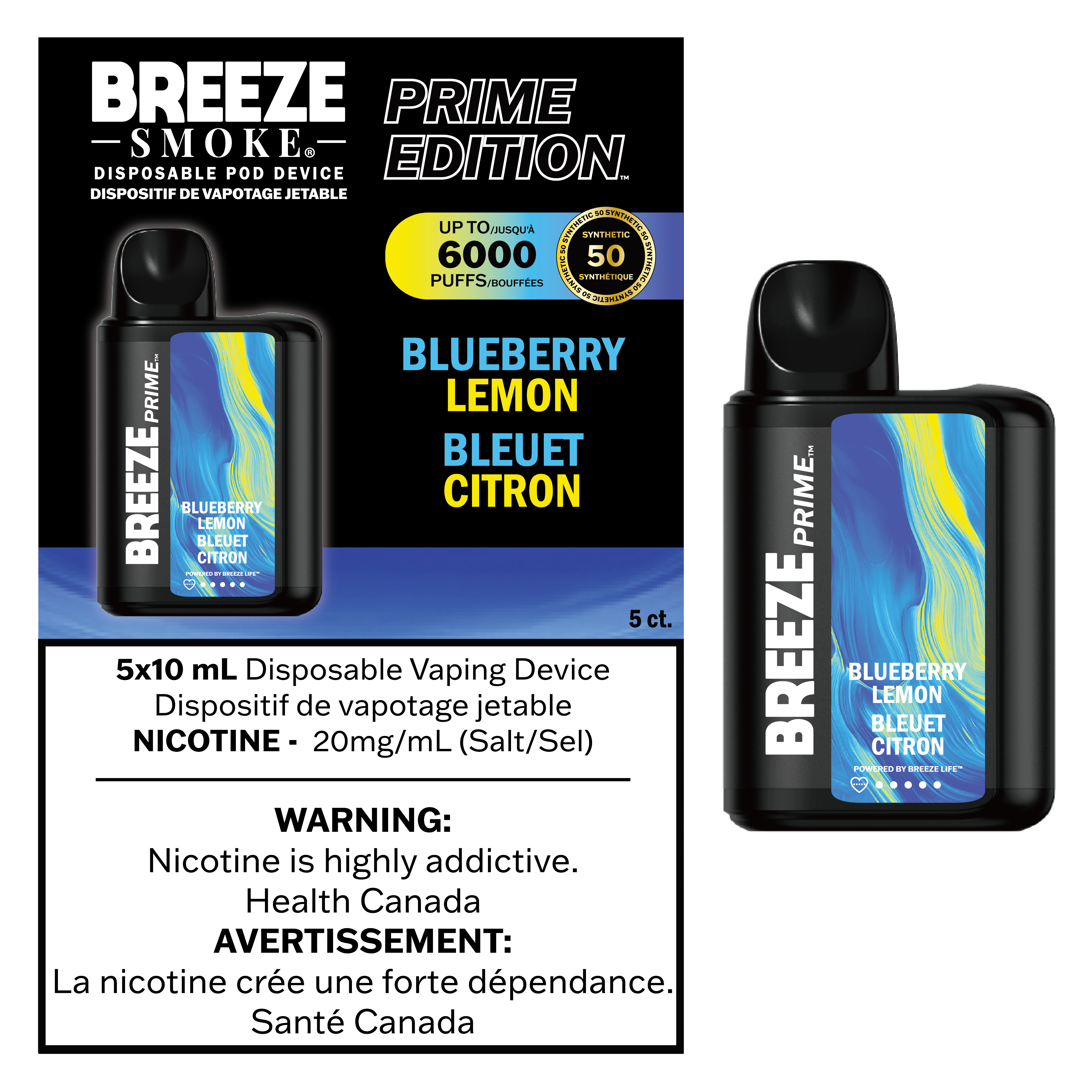 Breeze Prime S50 - Disposable E-Cig (6000 Puffs) (PROVINCIAL)