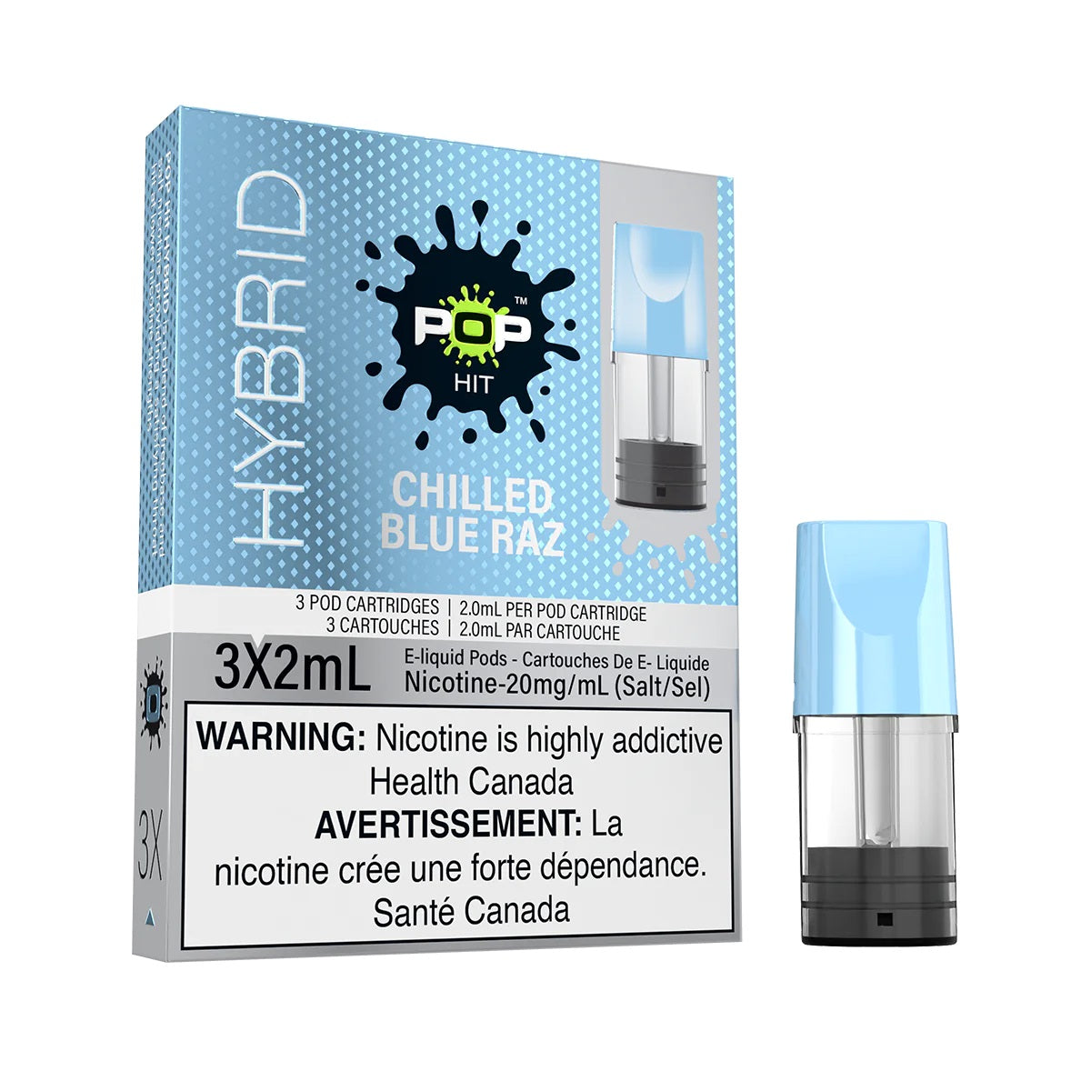 Capsules hybrides Pop – Razz bleu glacé (compatibles avec STLTH) (PROVINCIAL)