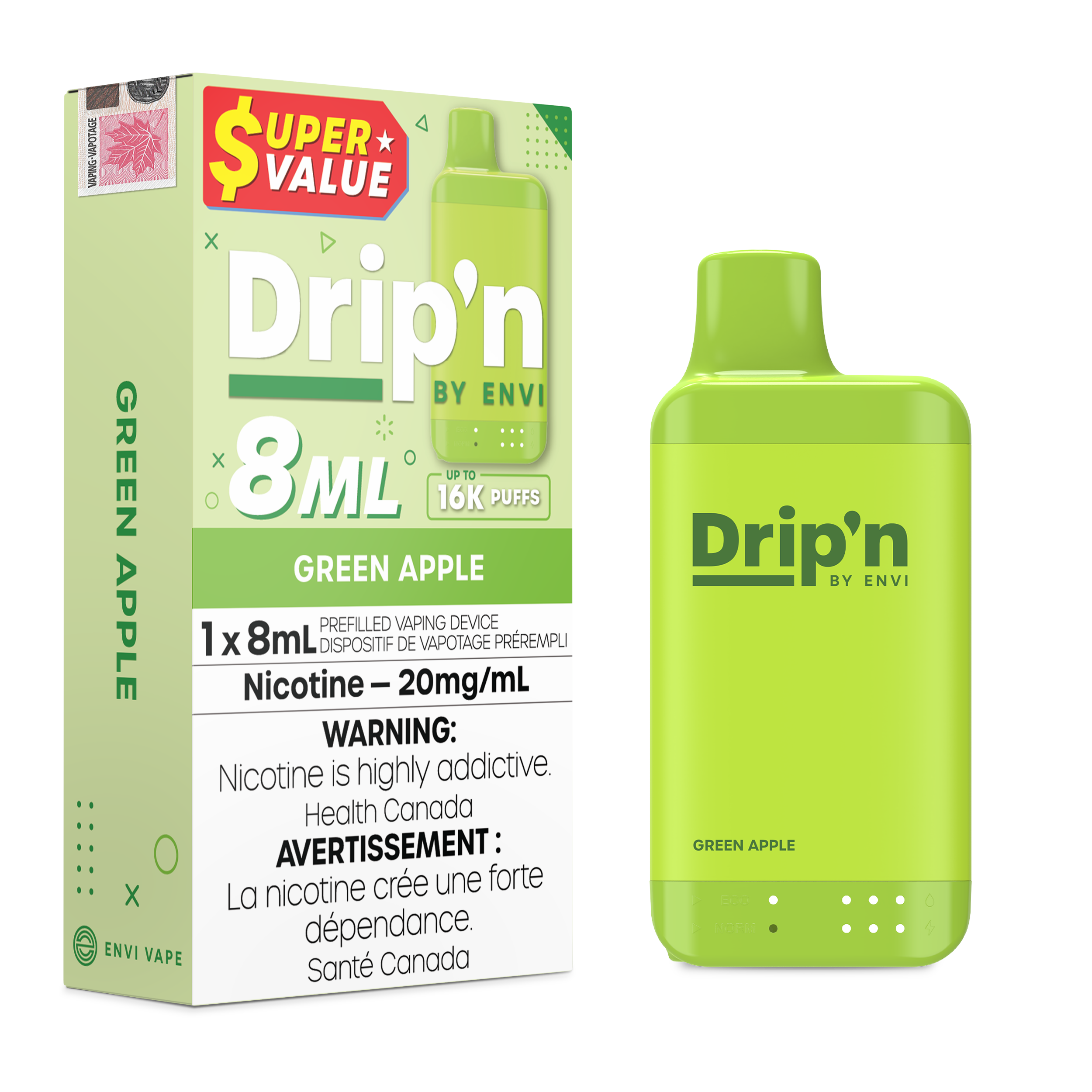 Drip'n par Envi 8 ml (16 000 bouffées) (PROVINCIAL)