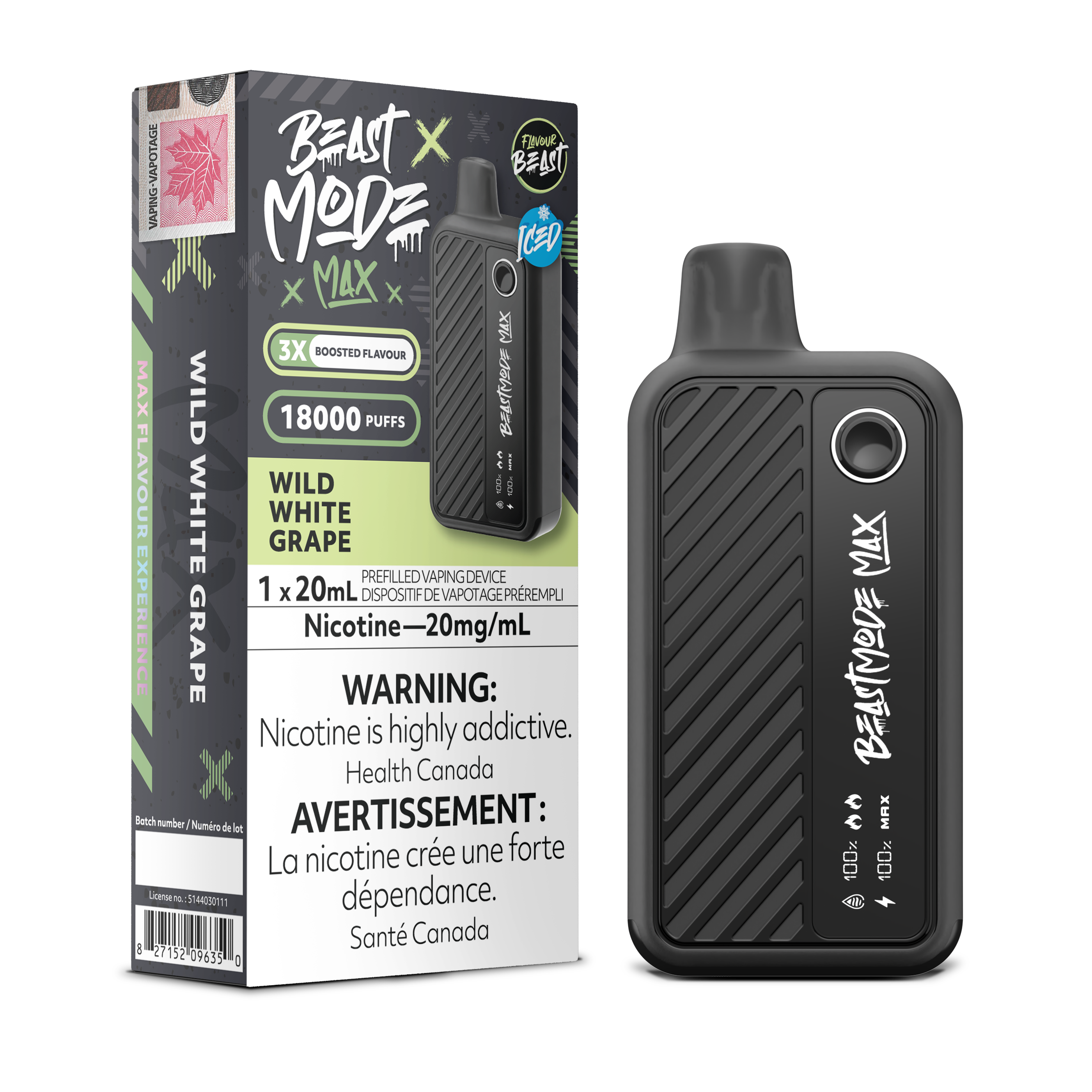 Flavour Beast Mode Max - Disposable E-Cig (PROVINCIAL) (18k Puffs)