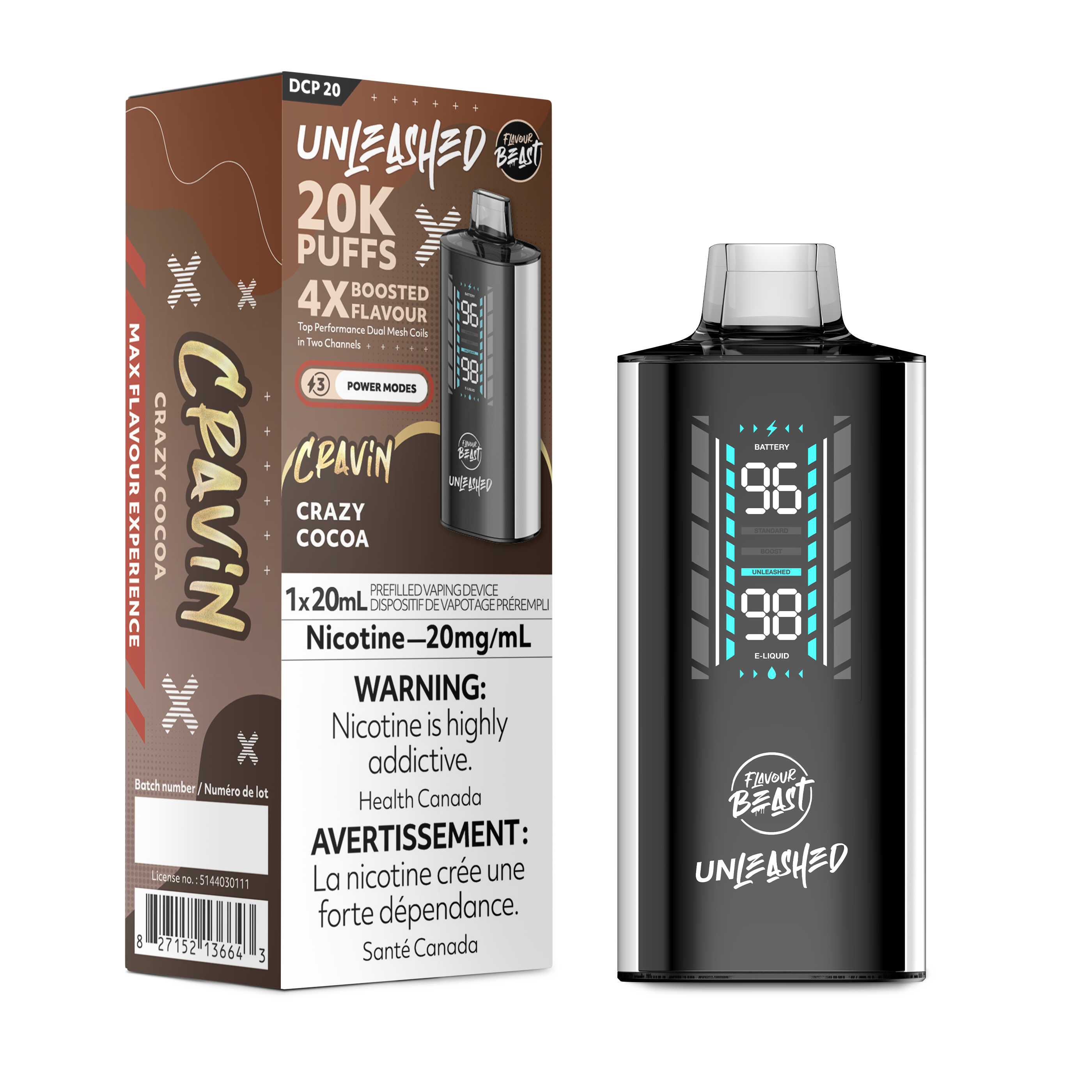 Flavour Beast Unleashed DCP - Disposable E-Cig (PROVINCIAL) (20k Puffs)