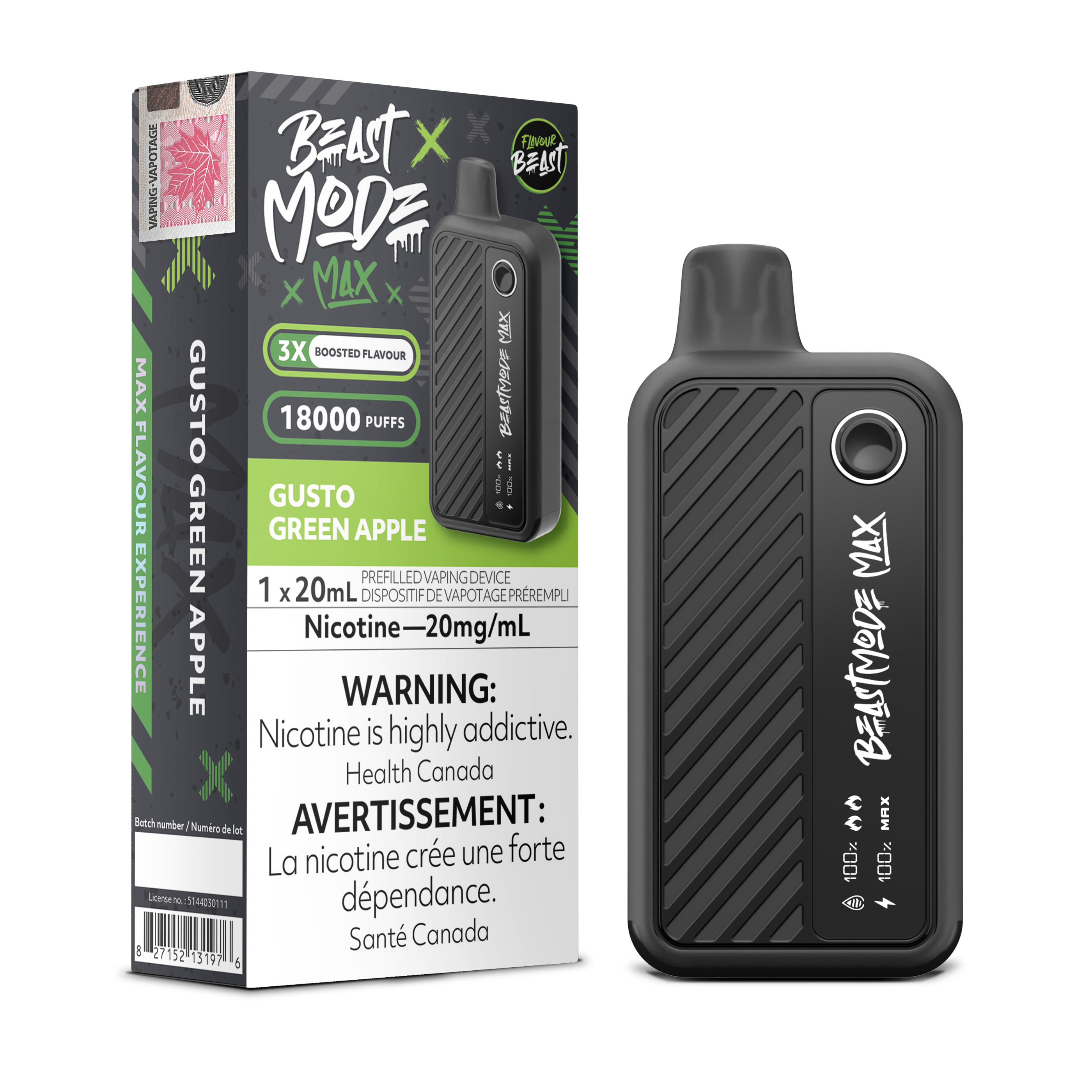 Flavour Beast Mode Max - Disposable E-Cig (PROVINCIAL) (18k Puffs)
