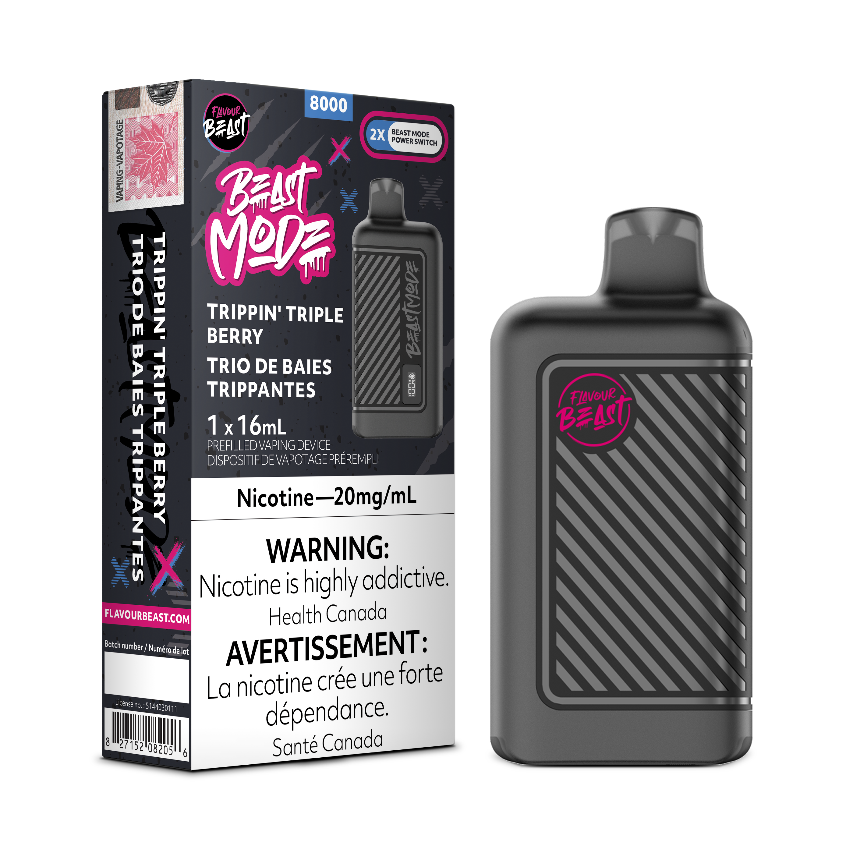 Flavour Beast Mode - Disposable E-Cig (PROVINCIAL) (8000 Puffs)