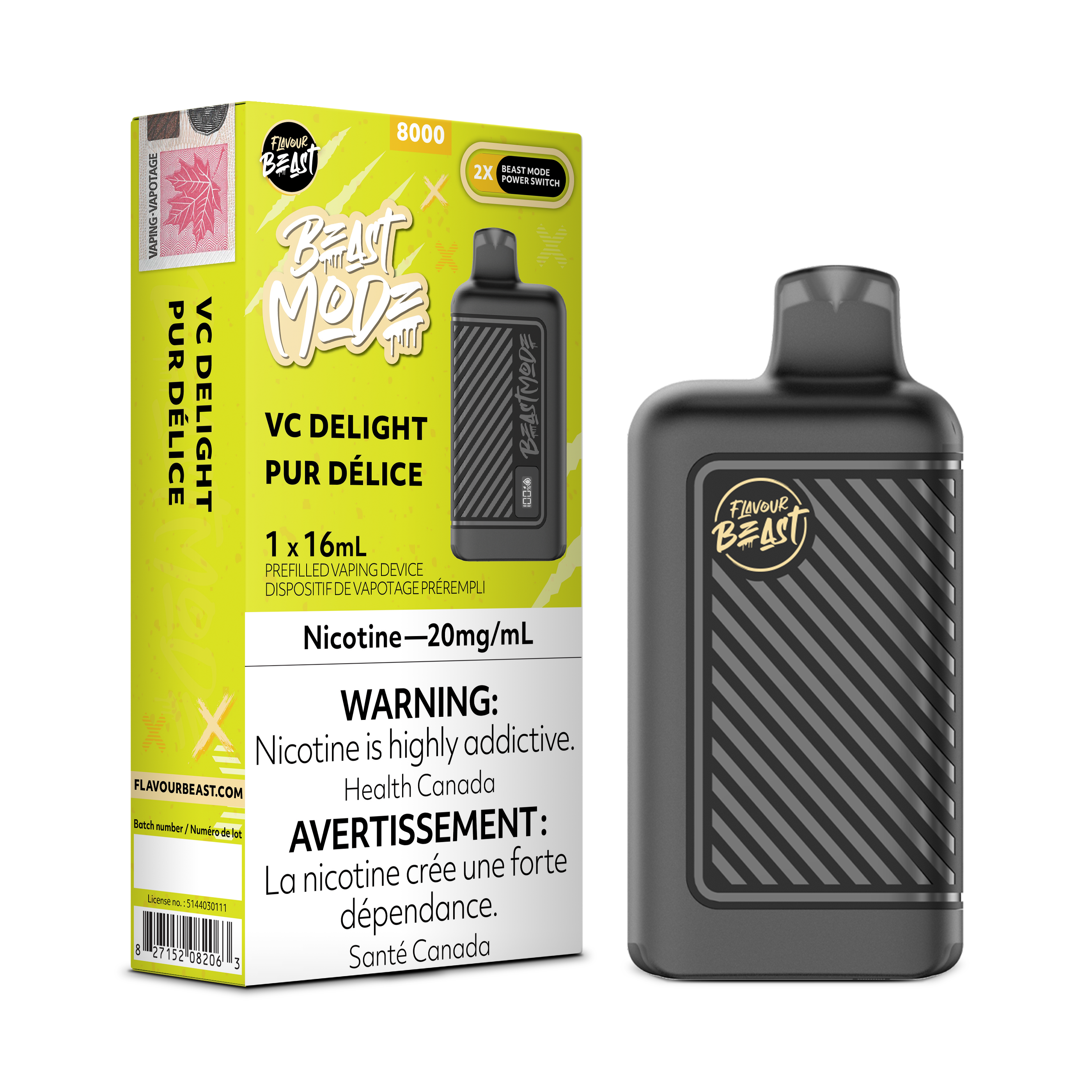 Flavour Beast Mode - Disposable E-Cig (PROVINCIAL) (8000 Puffs)