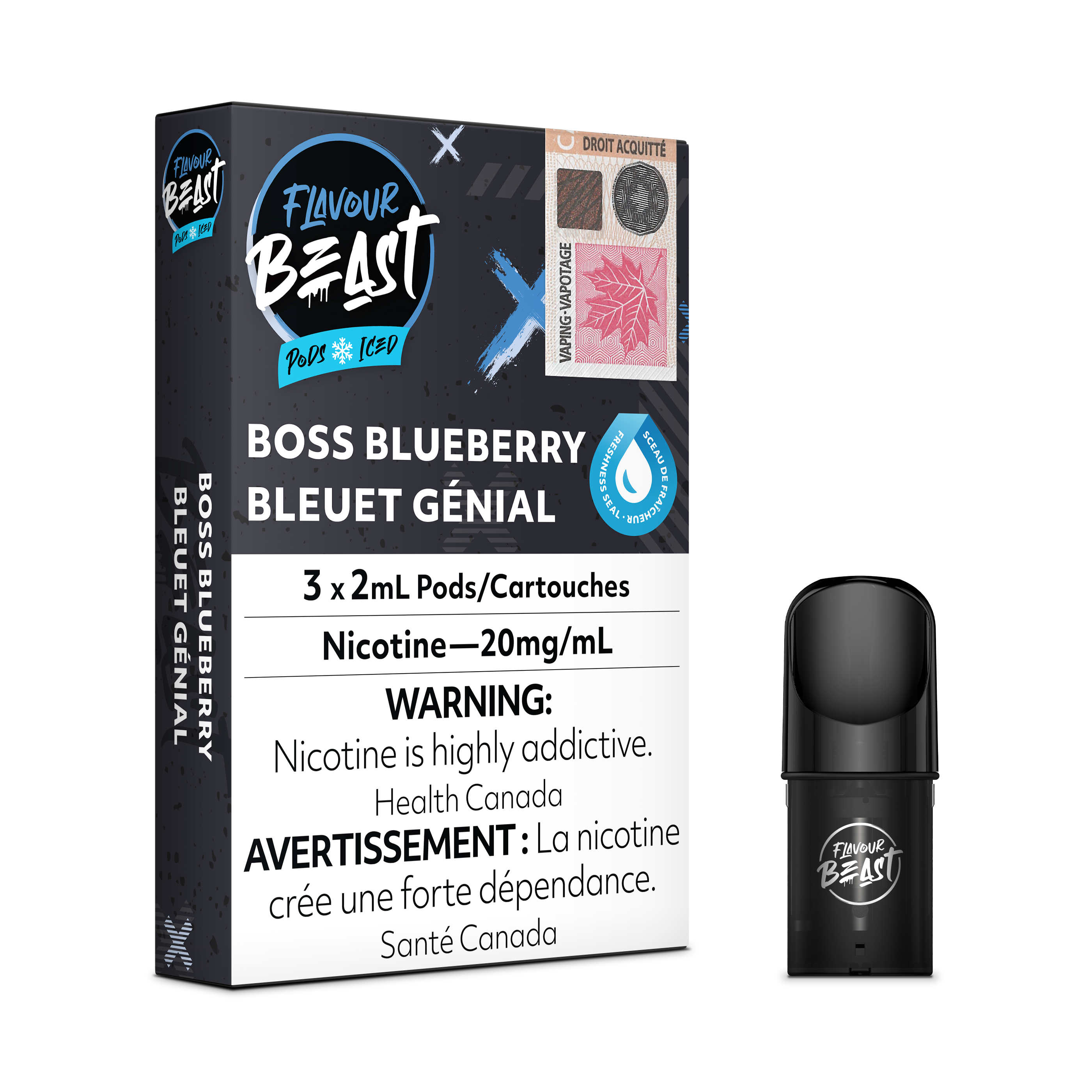 Flavor Beast Flow Pods - Blazin Banana Blackberry Iced (Compatible avec STLTH)