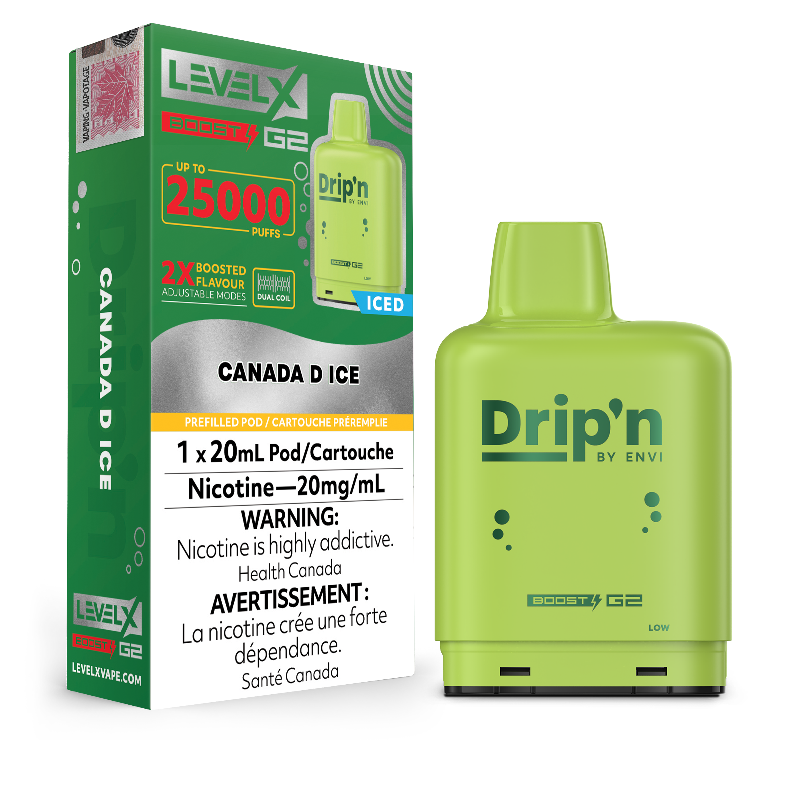 Niveau X - Capsules Drip'n Boost G2 (25 000 bouffées) (PROVINCIAL)