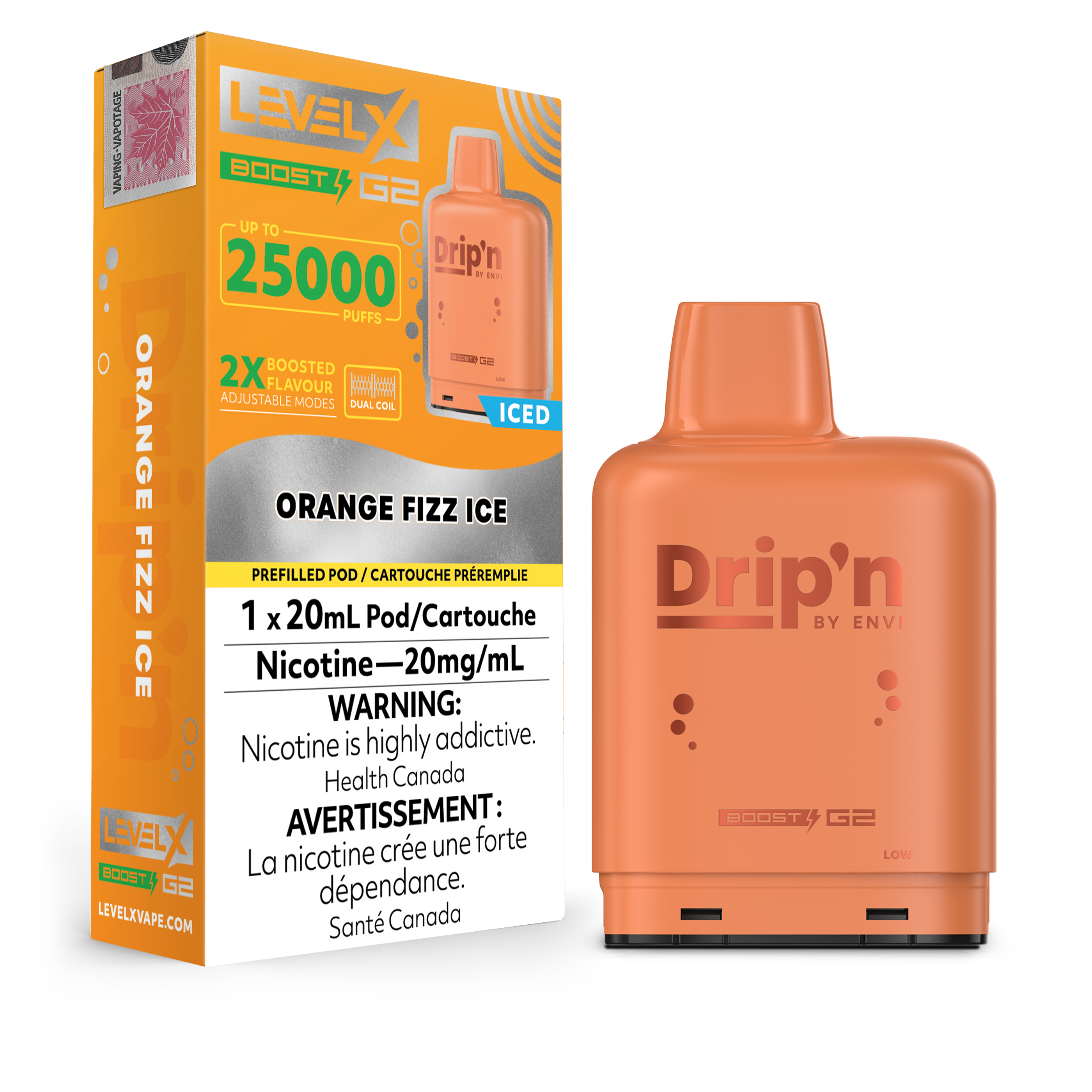 Niveau X - Capsules Drip'n Boost G2 (25 000 bouffées) (PROVINCIAL)