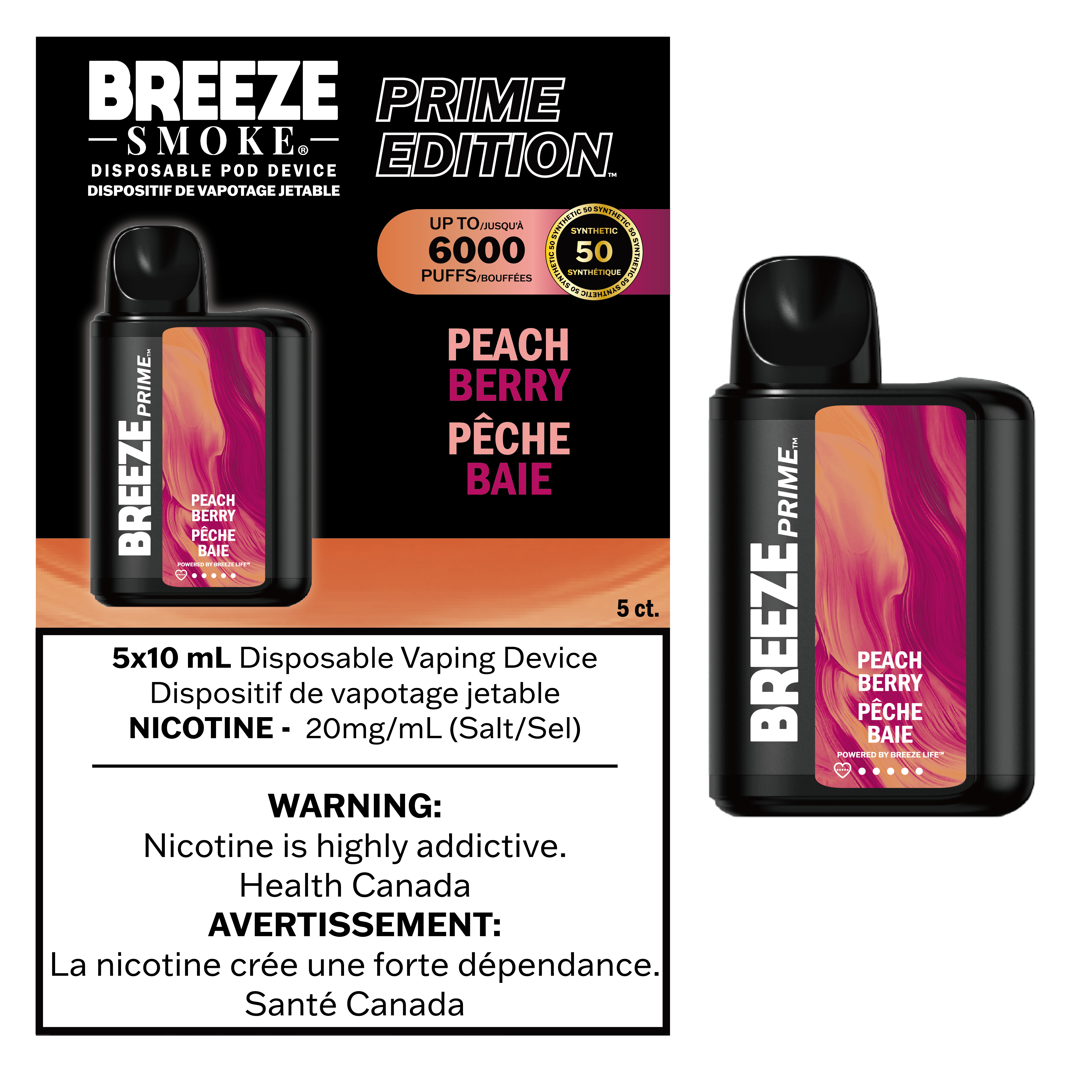 Breeze Prime S50 - Disposable E-Cig (6000 Puffs) (PROVINCIAL)
