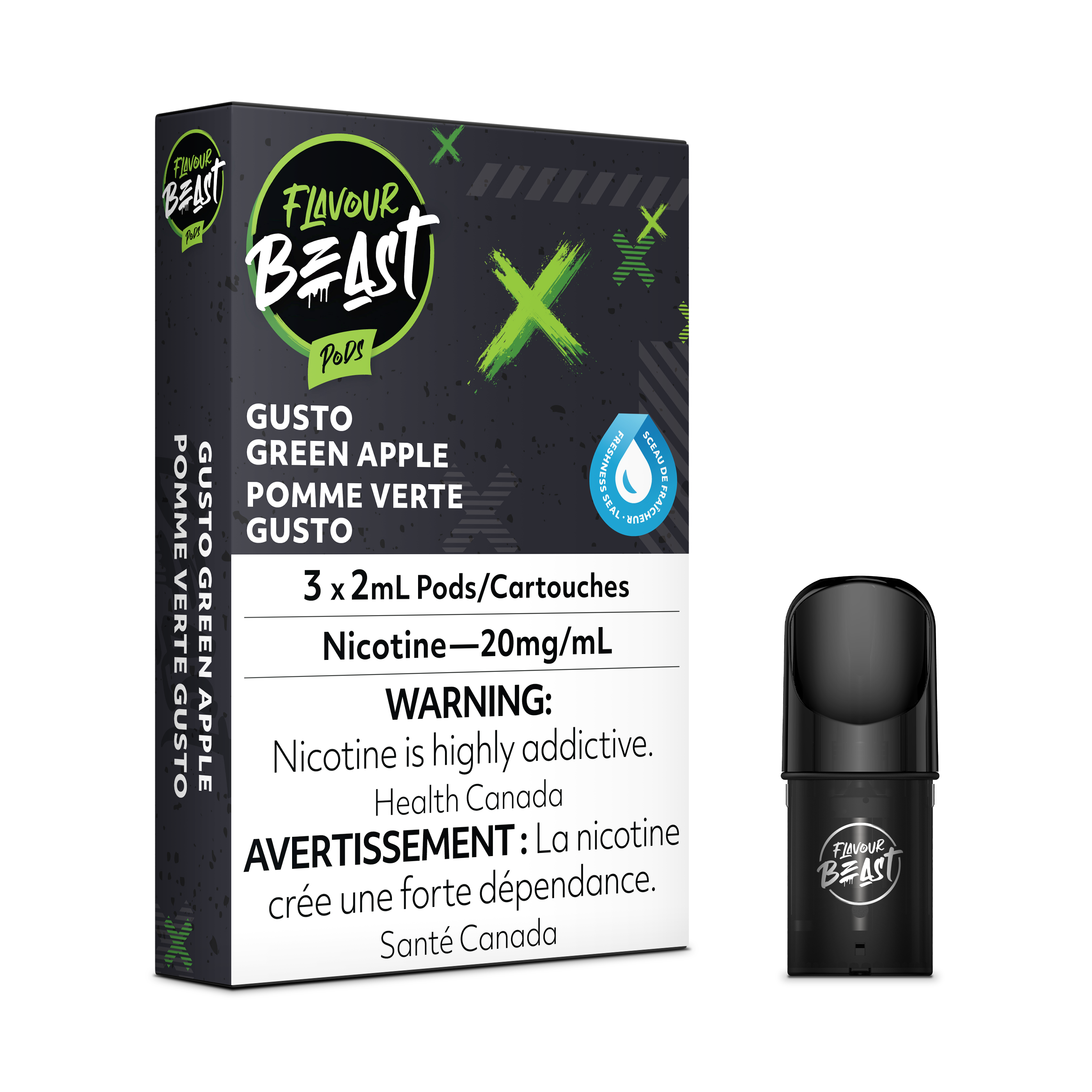 Capsules Flavour Beast Flow - Pomme Verte Gusto (Compatible Avec STLTH)