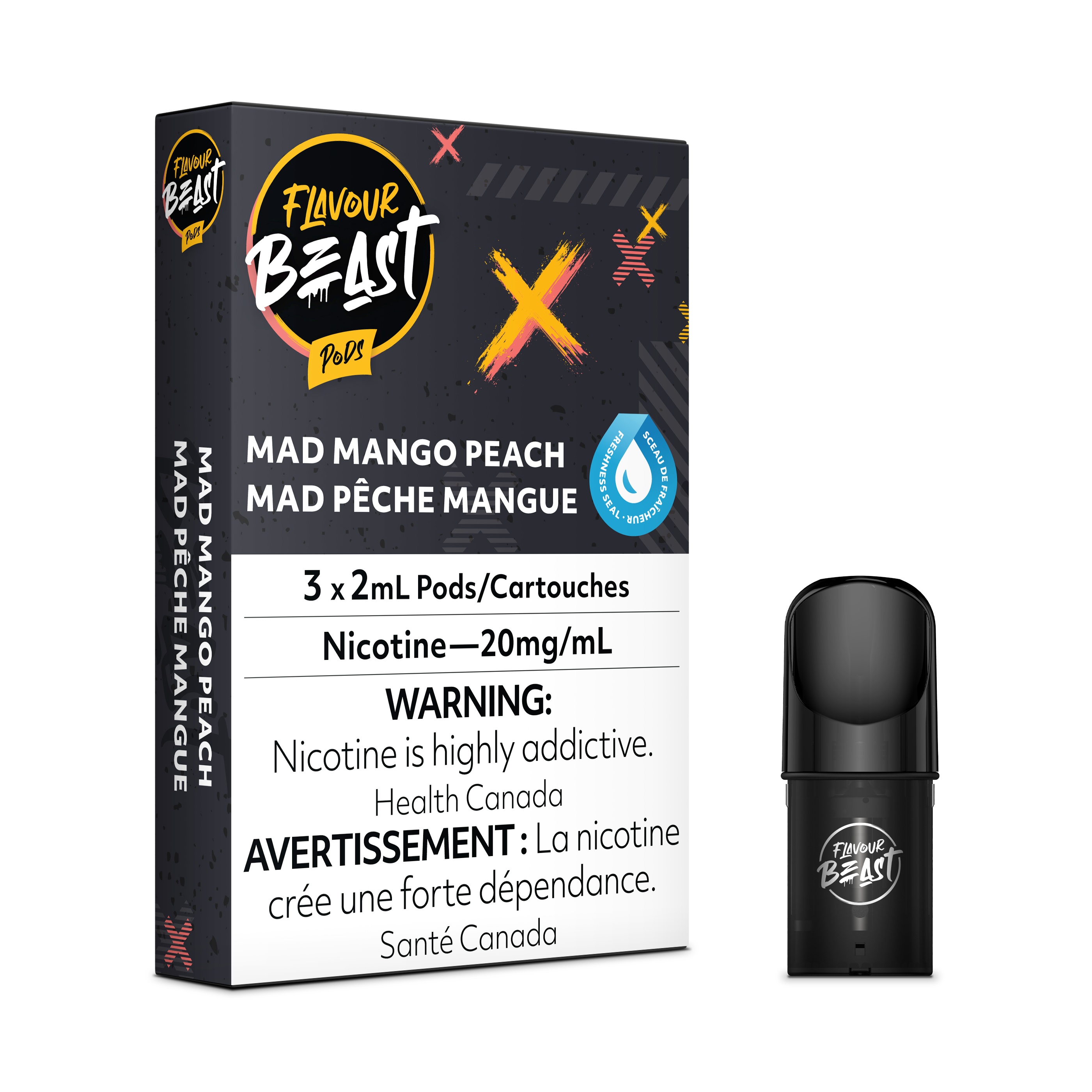 Capsules Flavour Beast Flow - Mad Mango Peach (Compatible Avec STLTH)